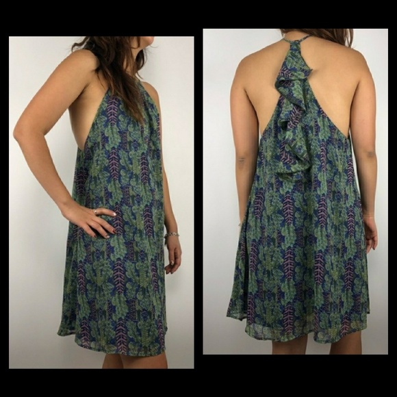$130 NEW handmade island floral flounce dress - Picture 1 of 8